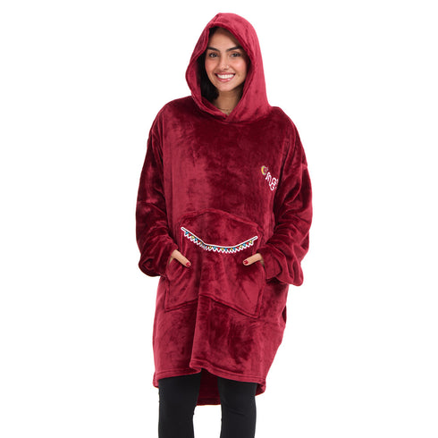 Snuggs Blanket Hoodie Dark Red مدفع رمضان